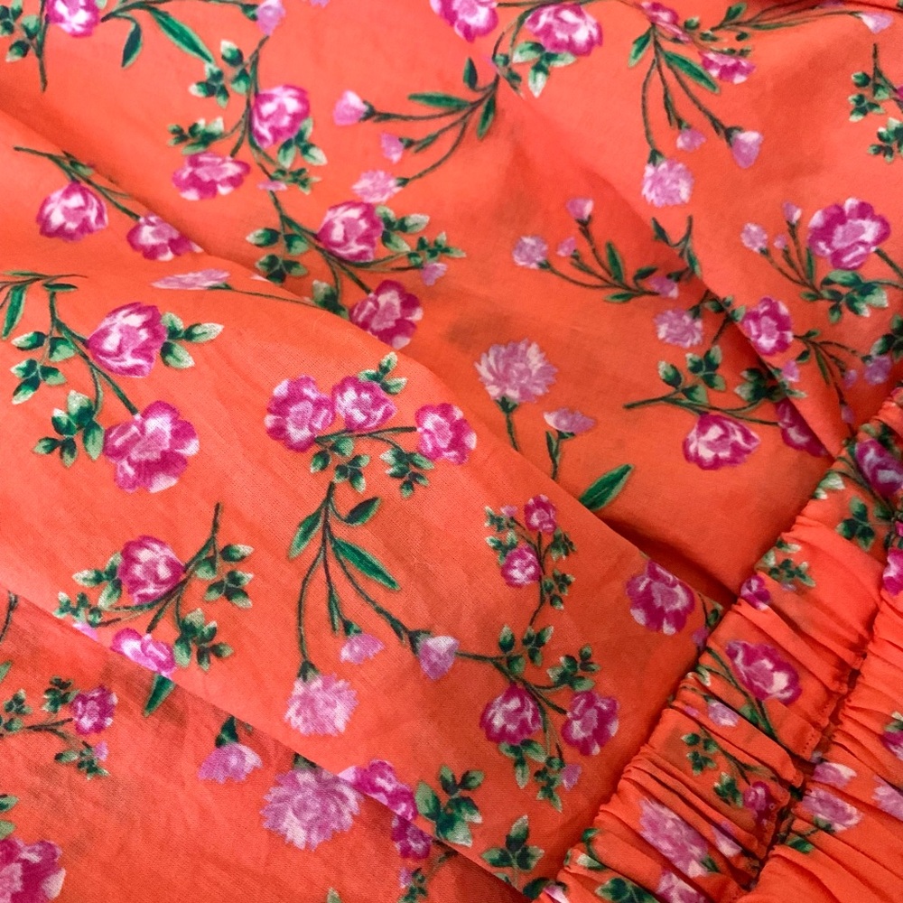 J. Crew Smocked Maxi Skirt in Coral Floral - Picture 4 of 9